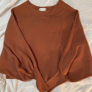 Altar'd State Terracotta Batwing Longsleeve Knit Top